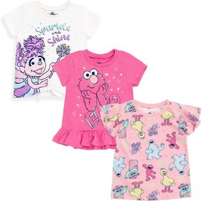Sesame Street Elmo Cookie Monster Big Bird 3 Pack Short Sleeve T-Shirts