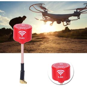 VGEBY 5.8Ghz Antenna, 5.8GHz 3dBi RHCP High Gain Antenna Circular Polarized Fit for FPV Racing Drone RC Parts Accessory Red(Angled MMCX) Modeling Accessories