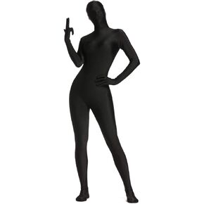 CHIC DIARY Adult Zentai Suit Full Body Suit Black Spandex Stretch Unisex Tights Costume Cosplay Halloween