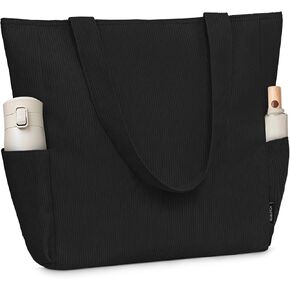 Buringer Corduroy Tote Bag for Women Large Shoulder Bag with Zipper and Pockets for Travel Gym Vacation in Saudi Arabia