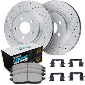R1 Concepts Front Brakes and Rotors Kit |Front Brake Pads| Brake Rotors and Pads| Euro Performance Sport Brake Pads and Rotors| Hardware Kit WBTH1-20044