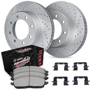 R1 Concepts Front Brakes and Rotors Kit |Front Brake Pads| Brake Rotors and Pads| Performance Off-Road Brake Pads and Rotors | Hardware Kit WBVH1-48025