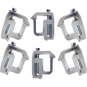 iFJF Mounting Clamps Truck Caps Camper Shell Clamps Replacement for Chevy Silverado Sierra Dodge Ram 1500 2500 3500 F150 F250 Titan Tundra 6 Pack Silver