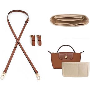 KOMHPS Purse Straps Replacemen Adjustable and Bag Organizer Insert for Longchamp Le Pliage Tote Bag Women