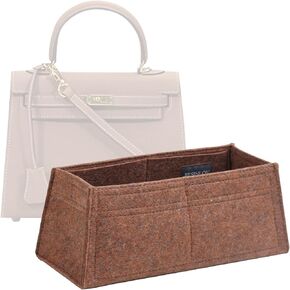 jiesinlov Purse Organizer Insert for Handbag,Luxury Felt Bag Organizers Inner for Kelly 32(Sellier Oatmeal-32)