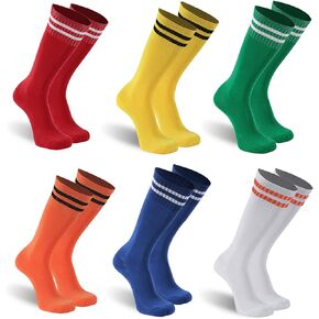 Soccer Socks Youth Kids Long Tube Football Baseball Socks Cushioned Team Socks 2/6 Pack