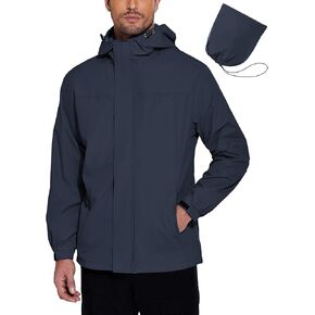 COOFANDY Men's Rain Jacket Waterproof With Hood Lightweight Packable Raincoat Windbreaker For Cycling Golf Travel Fishing