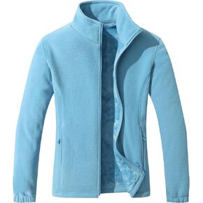 GIMECEN Women's Full Zip Polar Soft Fleece Jacket Warm Winter Coat With Zipper Pockets Long Sleeve Thickened Outerwear