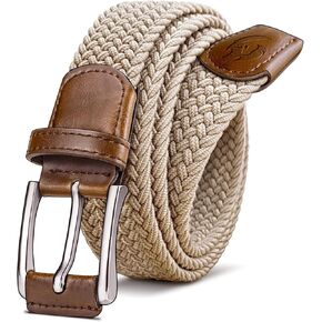Mens Stretch Belt - Braided Golf Belt Gift for Men 1 3/8"- for Golf Casual Pants Shirts Jeans