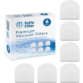 Fette Filter - HydroVac Filter kit Compatible with Shark HydroVac Cordless Pro XL 3-in-1 Vacuum Models WD100, WD101, WD200, WD201, WD201QAQ, WD201QGY -2 Brush and 4 Foam Filters