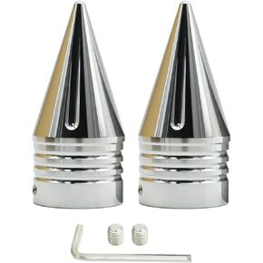 3.6“ Front Axle Nut Cover Caps, Replacement for Harley Touring Softail Electra Street Road Glide Sportster (Silver)
