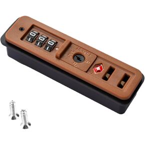 SHOWKOO Luggage Suitcase Password Lock Replacement, 3 Digit Combination TSA Lock with 2 Zippers Brown (002)