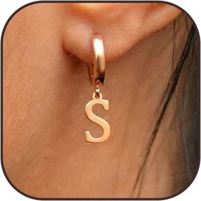 Initial Hoop Earrings for Women A-Z 26 Letter Hoop Earrings Small Gold Hoop Earrings Initial Dangle Earrings Gold Earrings Jewelry Gifts in Kuwait
