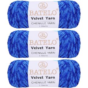 1 Skeins Velvet Yarn Soft Chenille Blanket Yarn Fluffy Yarn for Crocheting Knitting Blankets/Doll/Carpet 200g/7.05oz 290m/317.1yd Purple Yarn