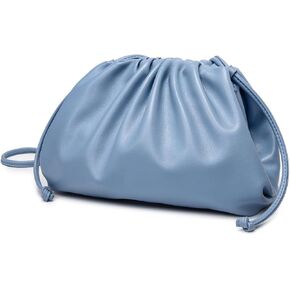 Huralona Dressy Pleated Vegan Leather Clutch Purse Super Soft Cloud Dumpling Clutch Bag for Women PU Evening Purse Handbag