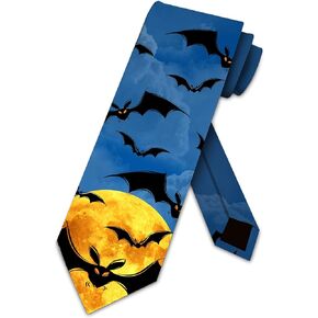 Three Rooker Flying Bats Necktie Mens Halloween Ties
