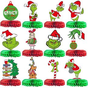 Whoville Christmas Decorations Christmas Honeycomb Centerpieces Holiday Party Decorations for Christmas Party Table Decorations Funny Christmas Party Decorations Christmas Party Supplies