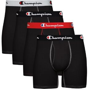 ملابس داخلية بوكسر للرجال من Champion، حقيبة دعم كاملة، قطن مطاطي، 3 قطع