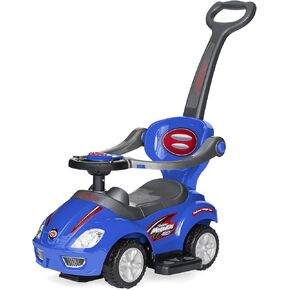 Best Choice Products Kids 3-in-1 Push and Pedal Car Toddler Ride On w/Handle, Horn, Music - Pink