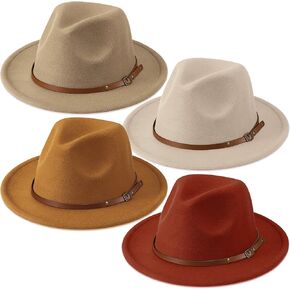 Unittype Floppy Hats for Kids Classic Wide Brim Hat Felt Panama Hat with Adjustable Belt Buckle Panama Jazz Dress Hat