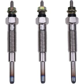 JEENDA 3 pcs Glow Plug 30666-57301 30666-57302 Compatible with Mitsubishi K2B K2C K3A K3B K3C K3D K3E K3F K3H K3M