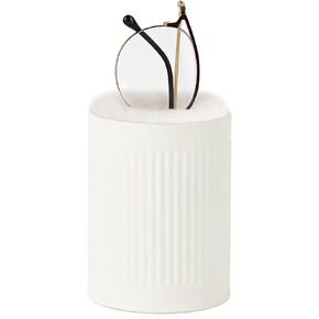 Mkono Plush Lined Eyeglasses Holder Metal Protective Glasses Holder Stand Anti-scratch Glasses Storage Organizer Case for Table, Desk, Nightstand, Car, Office