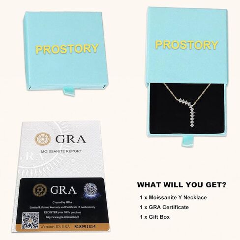 Moissanite Pendant Necklace, 1.1cttw D Color Lab Created Diamond 18K Gold Plated Sterling Silver Y Necklace for Women Wife Birthday Wedding Valentines Day Gifts in Saudi Arabia