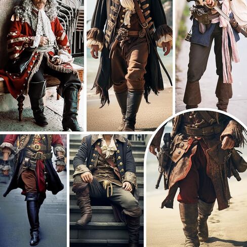 Century Star Renaissance Costume Men's Pirate Pants Pirate Shorts Medieval Ren Faire Viking NavigatorAnkle Banded Trousers in Saudi Arabia
