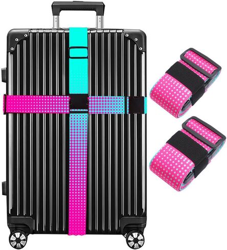 Luggage Straps for Suitcases TSA Approved Easy Pack Organized Suitcase Strap, Luggage Strap, Luggage Belt Strap, Bag Straps for Luggage. Buckle Straps Travel Accessories (Gradient Dot) in Saudi Arabia