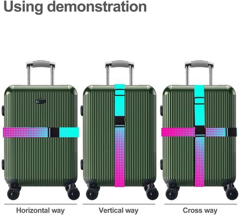 Luggage Straps for Suitcases TSA Approved Easy Pack Organized Suitcase Strap, Luggage Strap, Luggage Belt Strap, Bag Straps for Luggage. Buckle Straps Travel Accessories (Gradient Dot) in Saudi Arabia