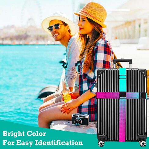 Luggage Straps for Suitcases TSA Approved Easy Pack Organized Suitcase Strap, Luggage Strap, Luggage Belt Strap, Bag Straps for Luggage. Buckle Straps Travel Accessories (Gradient Dot) in Saudi Arabia