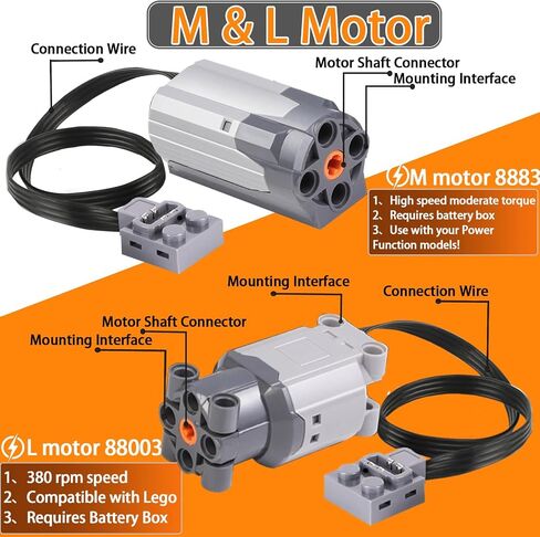 Motor Kit Compatible with Lego: Power Functions Technic Remote Control Set with Battery Box Engine Parts Motor Controller Steering Servo Motor Building Block Motor Gears Starter (5 in 1 Set) in Saudi Arabia