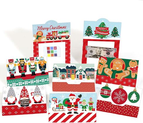 Big Dot of Happiness Merry Christmas Cards - Assorted Holiday Money and Gift Card Holders - Set of 8 in Saudi Arabia