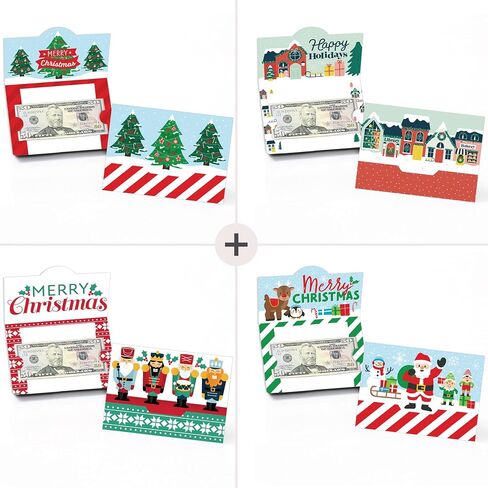 Big Dot of Happiness Merry Christmas Cards - Assorted Holiday Money and Gift Card Holders - Set of 8 in Saudi Arabia