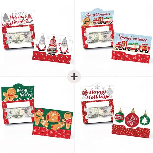 Big Dot of Happiness Merry Christmas Cards - Assorted Holiday Money and Gift Card Holders - Set of 8 in Saudi Arabia