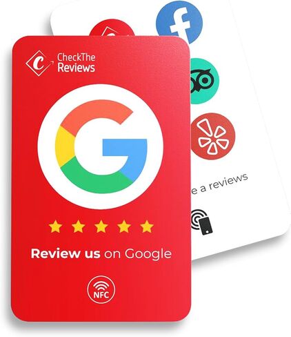 بطاقة NFC الرقمية - بطاقة Smart Tap لإدارة السمعة - TripAdvisor، Facebook، Yelp، Google Review Tap Card، جمع تعليقات العملاء عبر رمز QR أو Tap (وحدة واحدة) in Kuwait