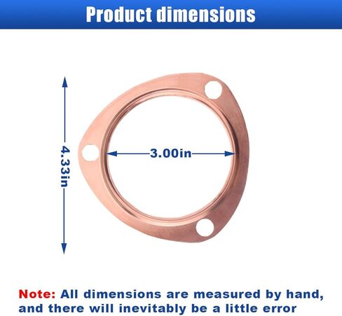 2PCS 3 Inch Copper Header Exhaust Gaskets, Golden Car Exhaust Pipe Collector Gaskets, Sturdy Reusable Parts, Automotive Exhaust Accessories for SBC BBC 302 350 454 in Kuwait