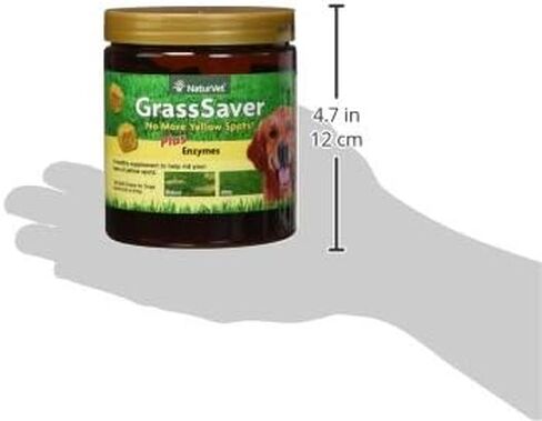 NaturVet - رقائق GrassSaver للكلاب بالإضافة إلى الإنزيمات - 300 رقاقة - مكمل صحي للمساعدة في تخليص حديقتك من البقع الصفراء - مزيج تآزري من فيتامينات ب المعقدة والأحماض الأمينية in Kuwait