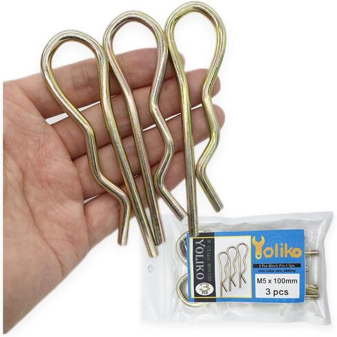 10 Pcs Heavy Duty Hitch Pins Clip R Clips Spring Retaining Wire Hair Pins Cotter Pin Strong Spring Rubber-Coated Grip R Clip for Trailer Tractors Mower Carts Truck Pin Clip M3x60mm in Kuwait