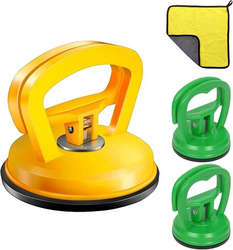 Dent Puller, Car Dent Puller Kit, 3 Pack Car Dent Puller Handle Lifter, Dent Remover Tool for Car Dent Repair, Suction Cup Dent Puller and No Paint Dent Repair Kit for Car Body Dent. (3Pcs Green) in Kuwait
