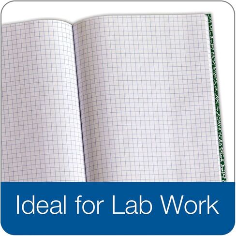 دفتر TOPS Lab، مقاس 10 × 7 3/8 بوصة، غطاء رخامي صلب، مسطر رباعي، 5 مربعات في البوصة، 60 ورقة، أبيض، (35128) in Saudi Arabia