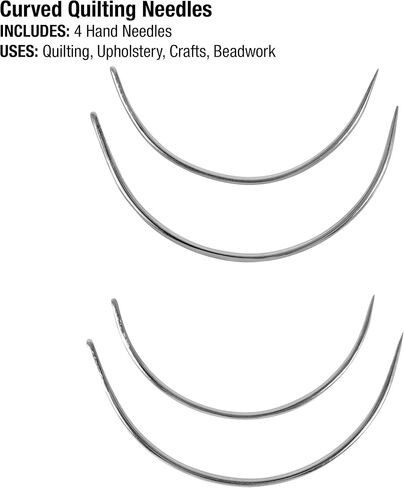 SINGER Curved Quilting Needles Set - Rust-Resistant Nickel-Plated Steel, 2" & 2.5" Hand Sewing Needles for Upholstery, Quilting & Crafts, 4pc in Saudi Arabia