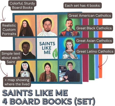مجموعة كتب لوحة القديسين مثلي - هدية المعمودية، القديسين الكاثوليك، هدية كاثوليكية للأولاد والبنات in Kuwait