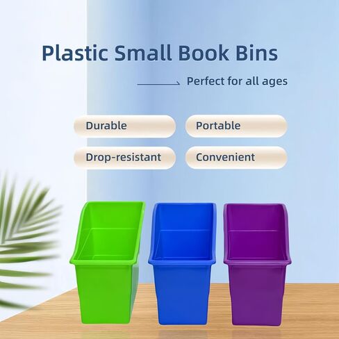 RAUVOLFIA 6 Pack Durable Plastic Book and Binder Holder, Files Book Bins for Classroom, Vertical Storage Book Organizer Folder Office Classroom Organization Containers Supplies (Boho) in Saudi Arabia