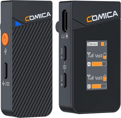 نظام ميكروفون Comica Vimo C3 اللاسلكي Lavalier، مع إلغاء الضوضاء، وضع الأمان، حقيبة شحن تدوم 20 ساعة، ميكروفون لاسلكي مدمج لكاميرات DSLR/iPhone/Vlogging/البث المباشر in Kuwait