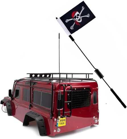هوائي RC 1/8-1/10 مع علم القراصنة قطع غيار السيارات RC لتزيين 1:8-1:10 RC الزاحف المحوري SCX10 90046 TRX-4 TRX4 D90 D110 Tamiya CC01 (قطعتان 330 مم/13 بوصة) in Kuwait