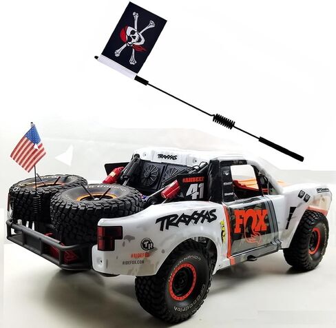 هوائي RC 1/8-1/10 مع علم القراصنة قطع غيار السيارات RC لتزيين 1:8-1:10 RC الزاحف المحوري SCX10 90046 TRX-4 TRX4 D90 D110 Tamiya CC01 (قطعتان 330 مم/13 بوصة) in Kuwait