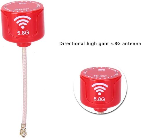 Keenso 5.8Ghz 3dBi RHCP High Gain Antenna for FPV Racing Drone RC Parts Accessory Red (UFL) in Saudi Arabia