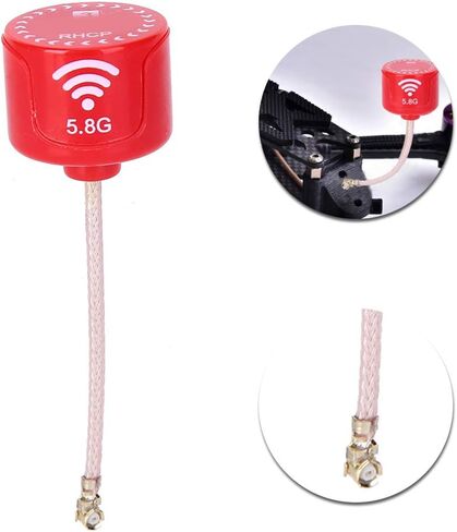 Keenso 5.8Ghz 3dBi RHCP High Gain Antenna for FPV Racing Drone RC Parts Accessory Red (UFL) in Saudi Arabia