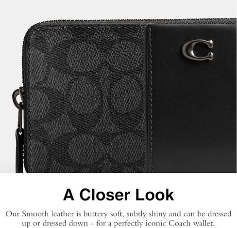COACH Women's Slim Accordion Zip, V5/Charcoal Black in Kuwait